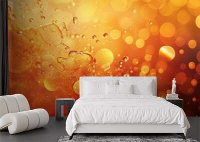 An orange fire explosion with a bright light, Orange digital background blending wallpaper, AI generated Wall mural