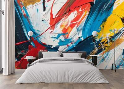 Diagram showcasing the muscles of the legs and feet, emphasizing their roles in movement and stability, Bold strokes of color that evoke a feeling of strength and vitality, AI generated Wall mural