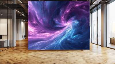 Purple and blue wallpaper with a swirl of light, AI generated Wall mural