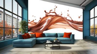 A splash of chocolate on a white background. Wall mural