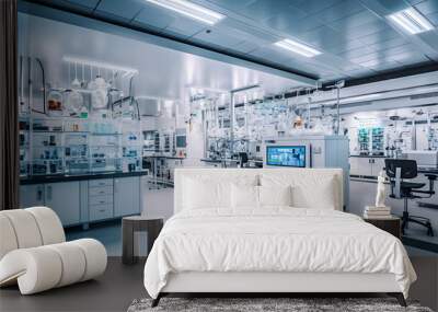 Laboratory workplace interior. Wall mural