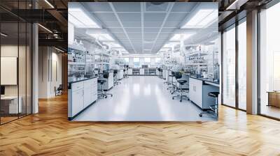 Laboratory workplace interior. Wall mural