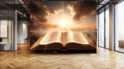 Open holy book bible. Wall mural