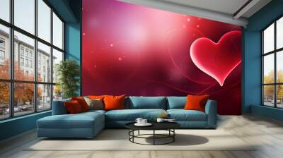 Valentine's day, abstract background, multi-colored hearts against bokeh background. Concept: love, valentine's day, wedding. Wall mural