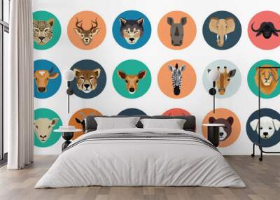 Animal face icons. animal icon pack free download Wall mural