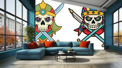 danger warrior skull vector illustration Wall mural