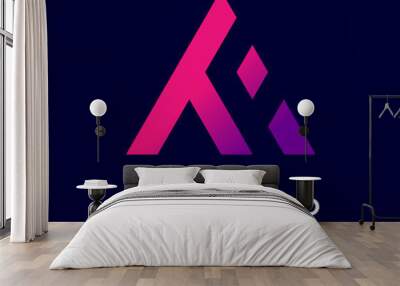 Unique Minimal Style colorful initial Ti AT TA letter based logo Design Template Icon for brand identity.
 Wall mural