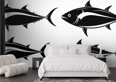 tuna silhouette vector illustration . Wall mural