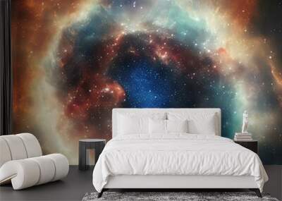 Nebula and galaxies in space. Abstract cosmos background Wall mural