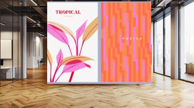 creative concept of summer bright covers, cards or posters in minimal style for corporate identity,  Wall mural