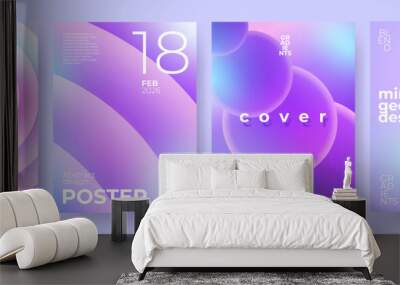 Creative covers or posters concept in modern  style for corporate identity, branding, social media advertising, promo. Abstract minimalist futuristic cover design template with dynamic gradients.  Wall mural