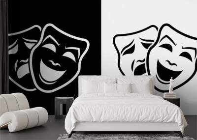 Theater masks. Vector illustration. icon Wall mural