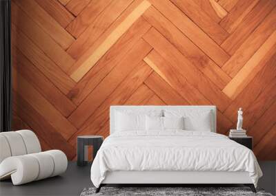 High angle view of a hardwood floor under the lights in a house Wall mural