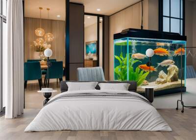 Aquarium in a modern apartment Wall mural