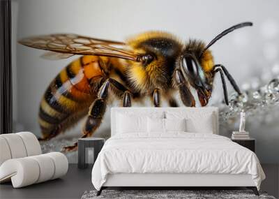 beautiful bee macro Wall mural