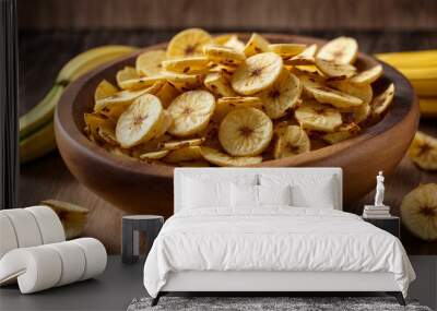 Delicious appetizing banana chips Wall mural