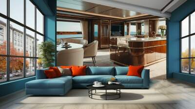 Interior of a luxury yacht Wall mural