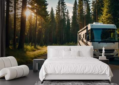 motorhome car driving down the road Wall mural