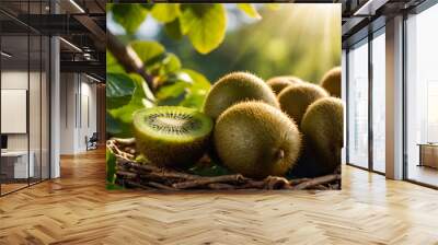 ripe kiwi of the garden harvest Wall mural