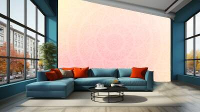 Dreamy gradient wallpaper with mandala pattern. Vector background for yoga, meditation poster. Wall mural