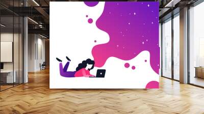 vector ultra violet gradient illustration of creativity. concept with bright colorful splash. young  Wall mural