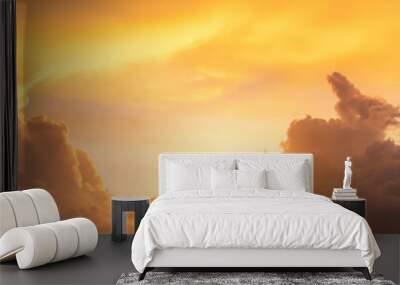 dramatic clouds in the evening sky, panorama Wall mural