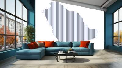 Vector abstract hatched map of Saudi Arabia with vertical lines isolated on a white background. Wall mural