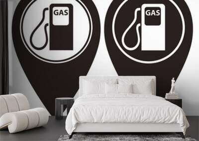 gas station pin pointer in two color version Wall mural