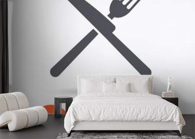 Fork and knife icons. Cutlery sign. Wall mural