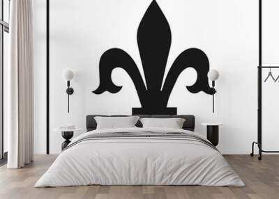 Fleur de lis symbol, silhouette - heraldic symbol. Vector Illustration. Medieval sign. Glowing french fleur de lis royal lily. Elegant decoration symbol. Heraldic icon for design, logo or decoration. Wall mural