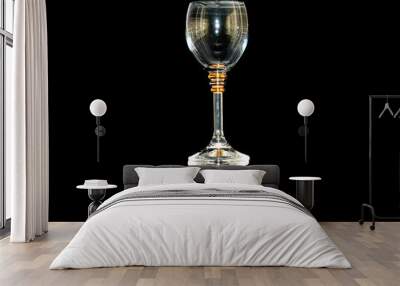 empty wine glass on black background Wall mural