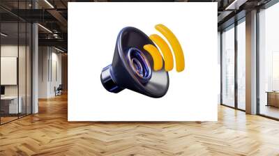 speaker sign on dark background 3d render concept for sound wave listening audio high volume   Wall mural