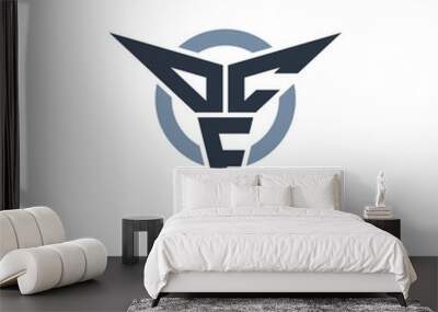 concept of the letters d, c, f for sports and automotive Wall mural