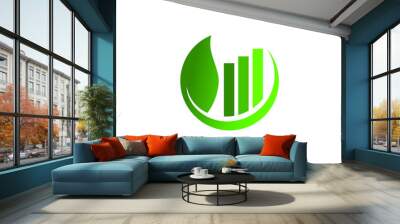 Green finance business logo vector illustration Wall mural