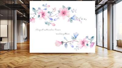 watercolor floral invitation card Wall mural