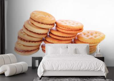  cookies isolated on white background Wall mural