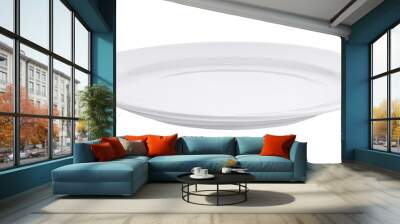 Empty white plate isolated on transparent png Wall mural