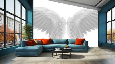 white wing of bird on transparent png Wall mural