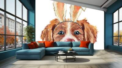 Dog watercolor illustration Wall mural