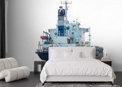 cargo ship isolated on white background with clipping path Wall mural