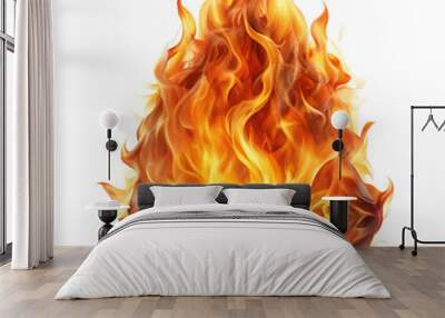 Realistic fire flame effect isolated Wall mural