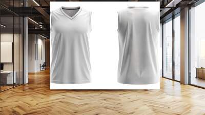 white basketball jersey for mockup isolated on white  Wall mural