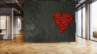 Valentine's day-heart on dark background, place for text, postcard for holiday Wall mural