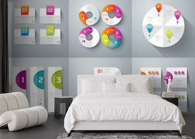 Abstract 3D digital illustration Infographic. Wall mural