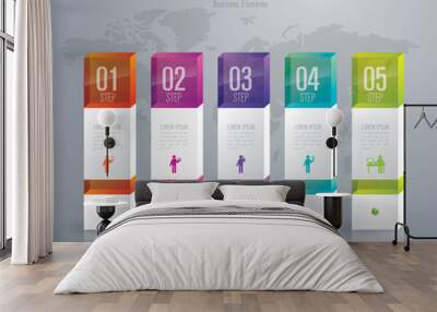 Infographic design template and marketing icons. Wall mural