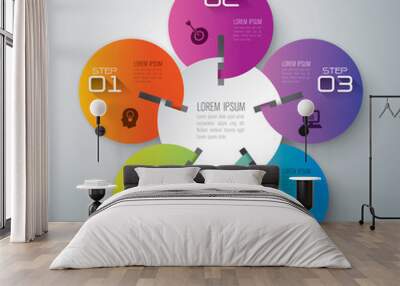 Infographic design vector and marketing icons. Wall mural