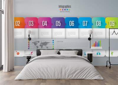 Infographics design vector and business icons with 10 options. Wall mural