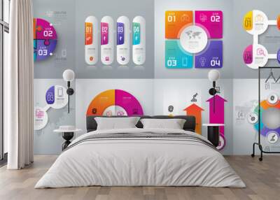 Infographics design vector and business icons with 3, 4 options. Wall mural