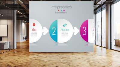 Infographics design vector and business icons with 3 options. Wall mural