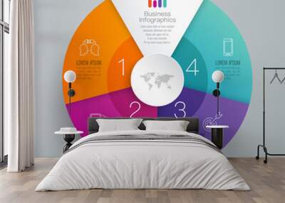 Infographics design vector and business icons with 4 options. Wall mural